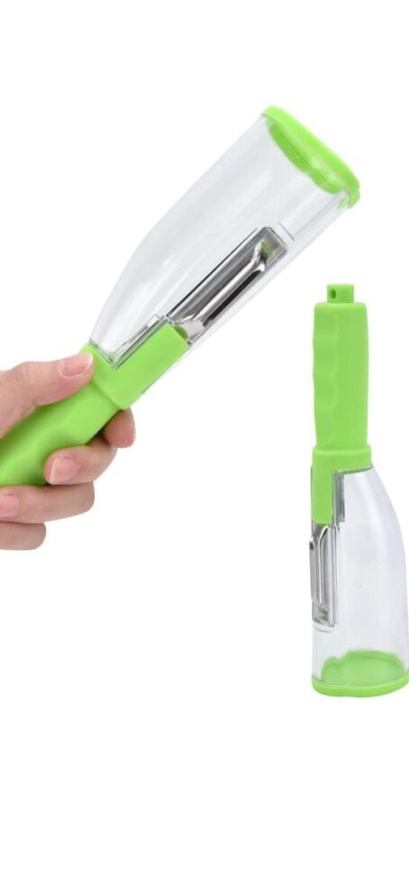 vegetable peeler with blade and container